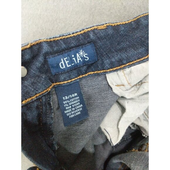 DELIA'S DOLLS KILL Morgan‎ Jeans SZ 14 Straight Leg Blue Dark Wash Casual - Picture 10 of 13